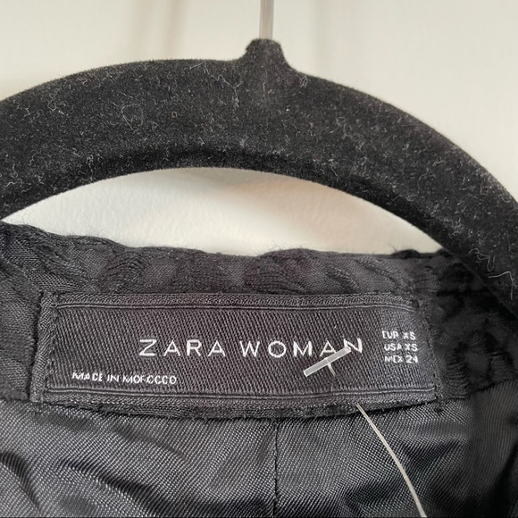 Zara Women Black Textured Crop Utility Jacket w/ Gold Details Size:XSmall - Picture 15 of 17